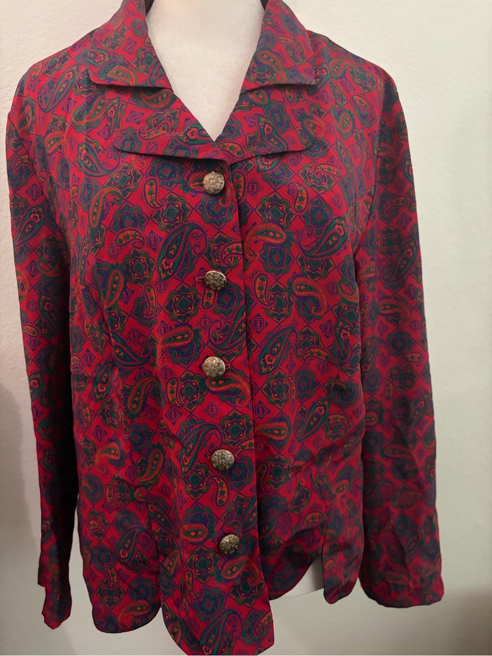 Vintage Leslie Faye print Blouse